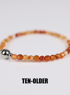 正品天然本红玛瑙手串女旺运