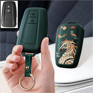 适用丰田卡罗拉雷凌凯美瑞RV4汉兰达CHR荣放亚洲龙汽车钥匙套包女