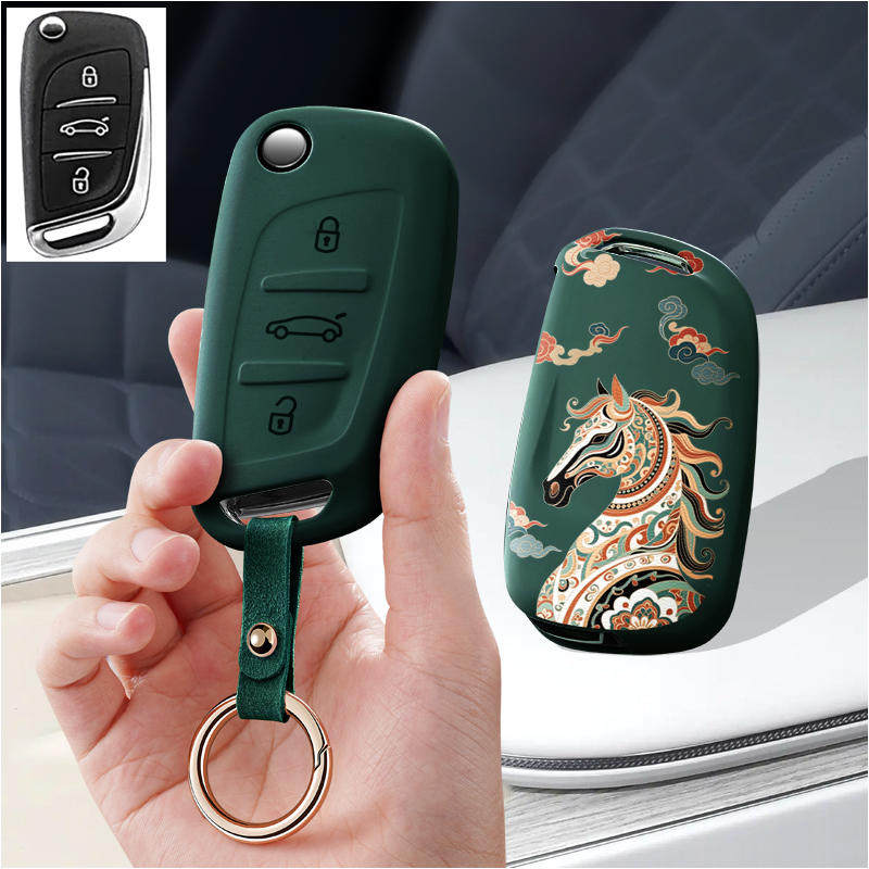 适用雪铁龙c3xr钥匙套c4l天逸c5凡尔赛c4世嘉爱丽舍c6汽车包扣壳