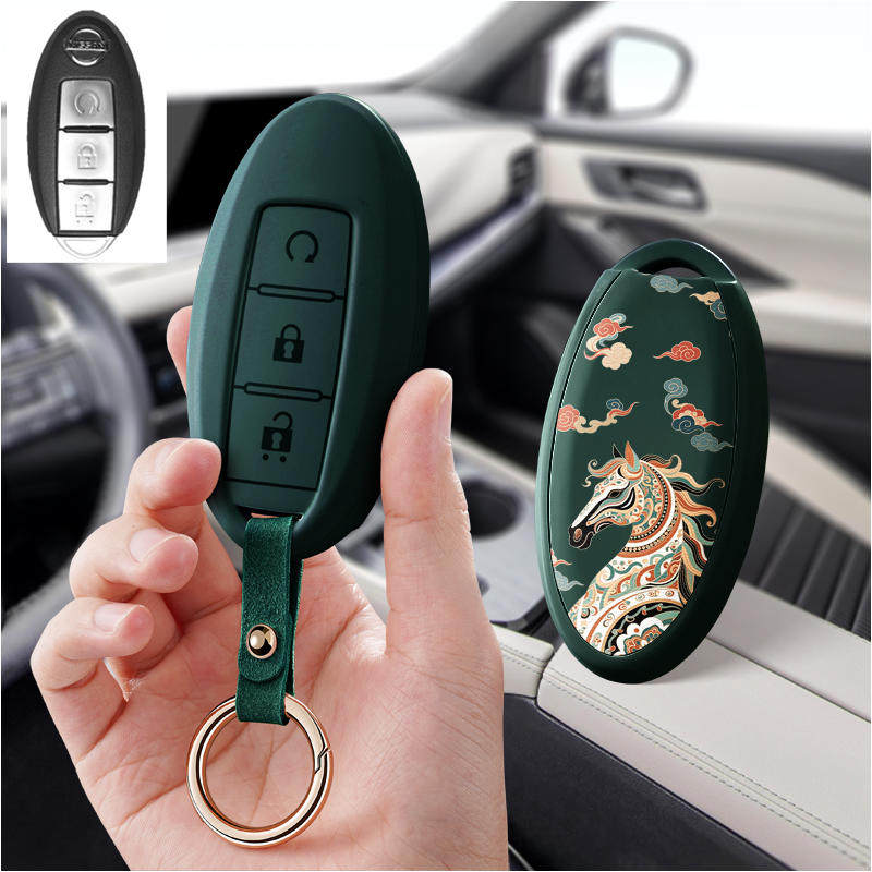 适用日产14代轩逸汽车钥匙套奇骏天籁劲客骐达逍客尼桑蓝鸟包扣女