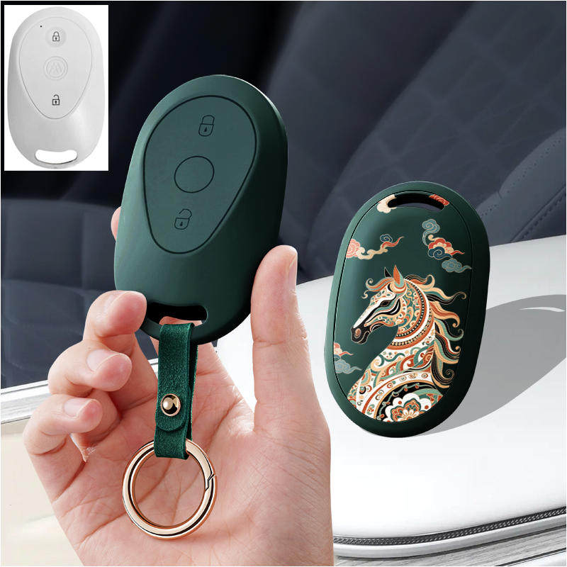 适用25新盛昊P3电动车钥匙套P09保护套C1蜻蜓三轮车GL9全包壳c4扣