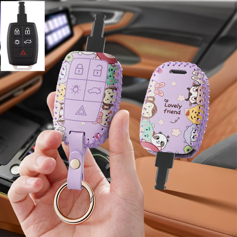 适用老款沃尔沃S40汽车钥匙套C30改装件遥控保护套扣C70壳包专用