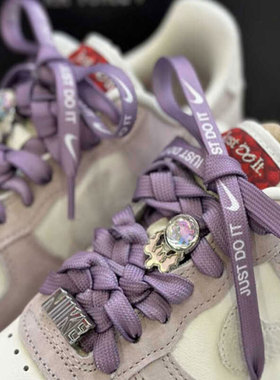 小红书同款空军一号AF1鞋带鞋扣配饰白蓝泫雅粉色紫色鞋带绳子