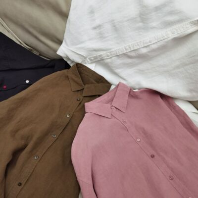 新品 高密重磅汉麻大版衬衫女长袖宽松休闲百搭纯麻衬衣外套上衣