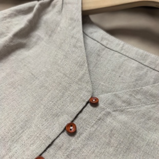 双雨露纯麻衬衫女宽松显瘦百搭休闲长袖上衣