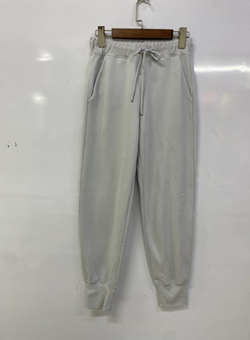 澳洲品牌Z女装厚毛全棉宽松收口卫裤 雾霾蓝色只有0P码，4码