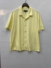 rag男装法式领短袖T恤 浅黄色颜色真好看