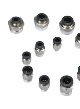 黑色气动接头螺纹直通接头PC12-04/PC8-02/PC10-03/PC6-02/PC4-01