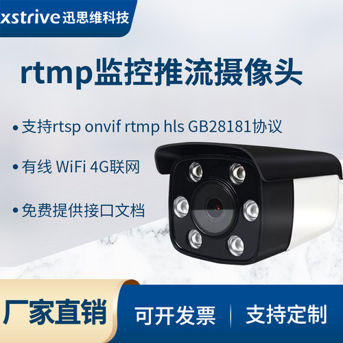 监控摄像头rtmp推流支持二次开发