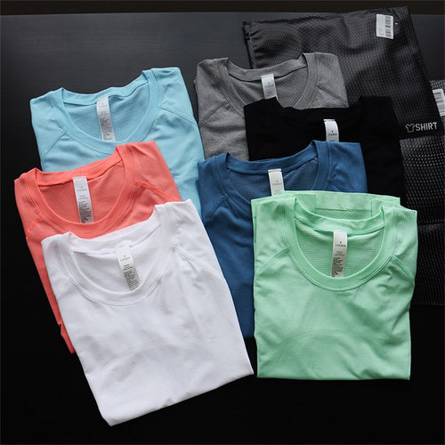 夏日薄款透气速干女运动风短袖