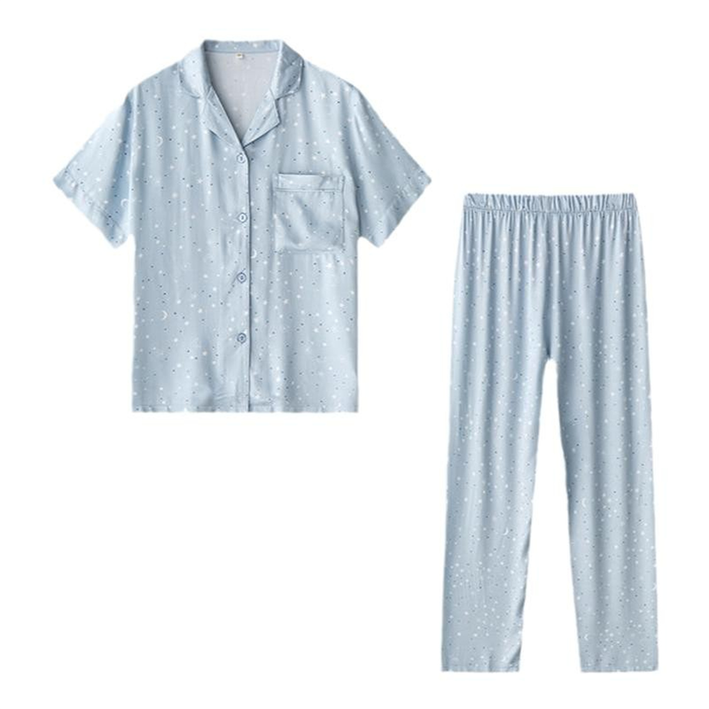 薄款居家春夏季人棉贡缎女士睡衣