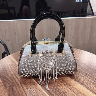 女士斜挎包新款 高级感亮面手提小包女大气轻奢镶钻单肩女包包 时尚
