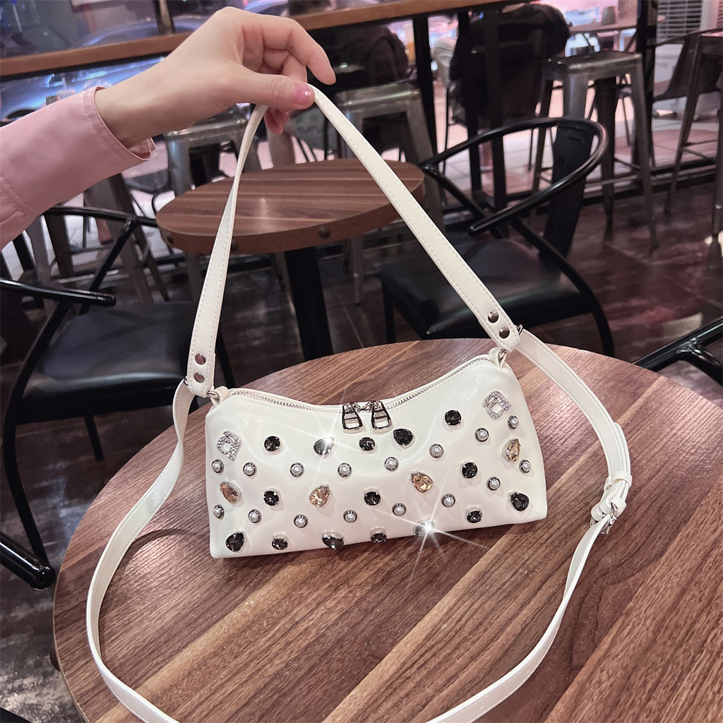 轻奢腋下包包女镶钻单肩斜挎包