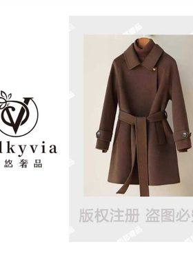 【Valkyvia/悠悠奢品】羊毛大衣韩系时尚女士羊毛中长大衣20279