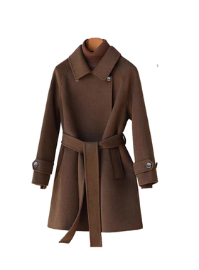 羊毛大衣韩系时尚女士羊毛中长大衣20279