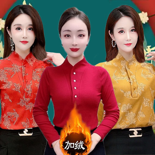 秋冬半高领打底衫双面一体绒内搭