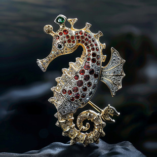 千族銀 原創(chuàng)設(shè)計海族館海洋生物海馬胸針掛件配飾胸花定制