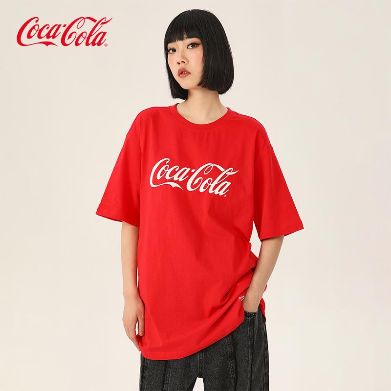 可口可乐纯棉短袖T恤男女同款