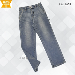 CALIANI卡里亚尼 春夏新款工装直筒牛仔裤 棉质水洗 时尚潮流款