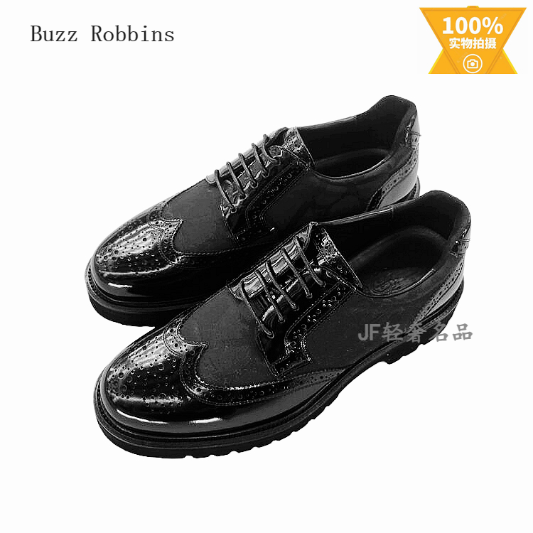 Buzz Robbins巴斯.罗宾斯 春夏新款皮鞋 真皮织布 厚底系带款