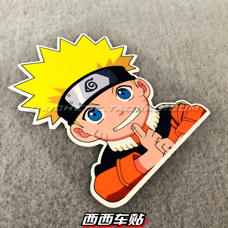 西西车贴火影忍者车贴车身贴创意个性可爱卡通q版鸣人油箱盖贴纸