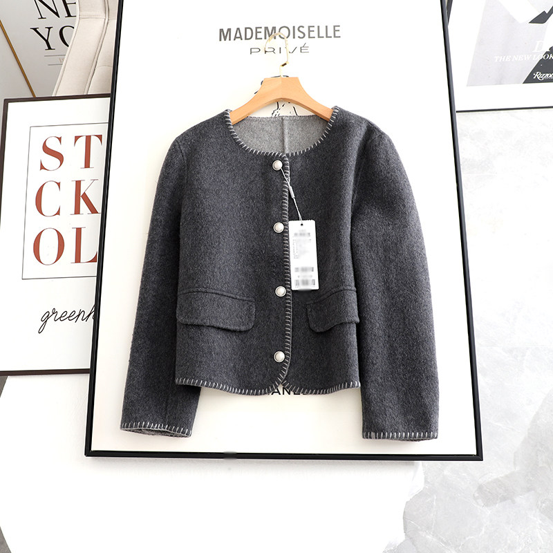 诗系の2025冬季新款时尚百搭小个子休闲宽松显瘦圆领毛呢短外套女,女装/女士精品,毛呢外套,淘宝优惠券,粉丝福利购,淘宝优惠卷