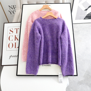 毛茸茸宽松显瘦套头针织衫 2025秋冬新款 毛衣女 质感chao软 麦系