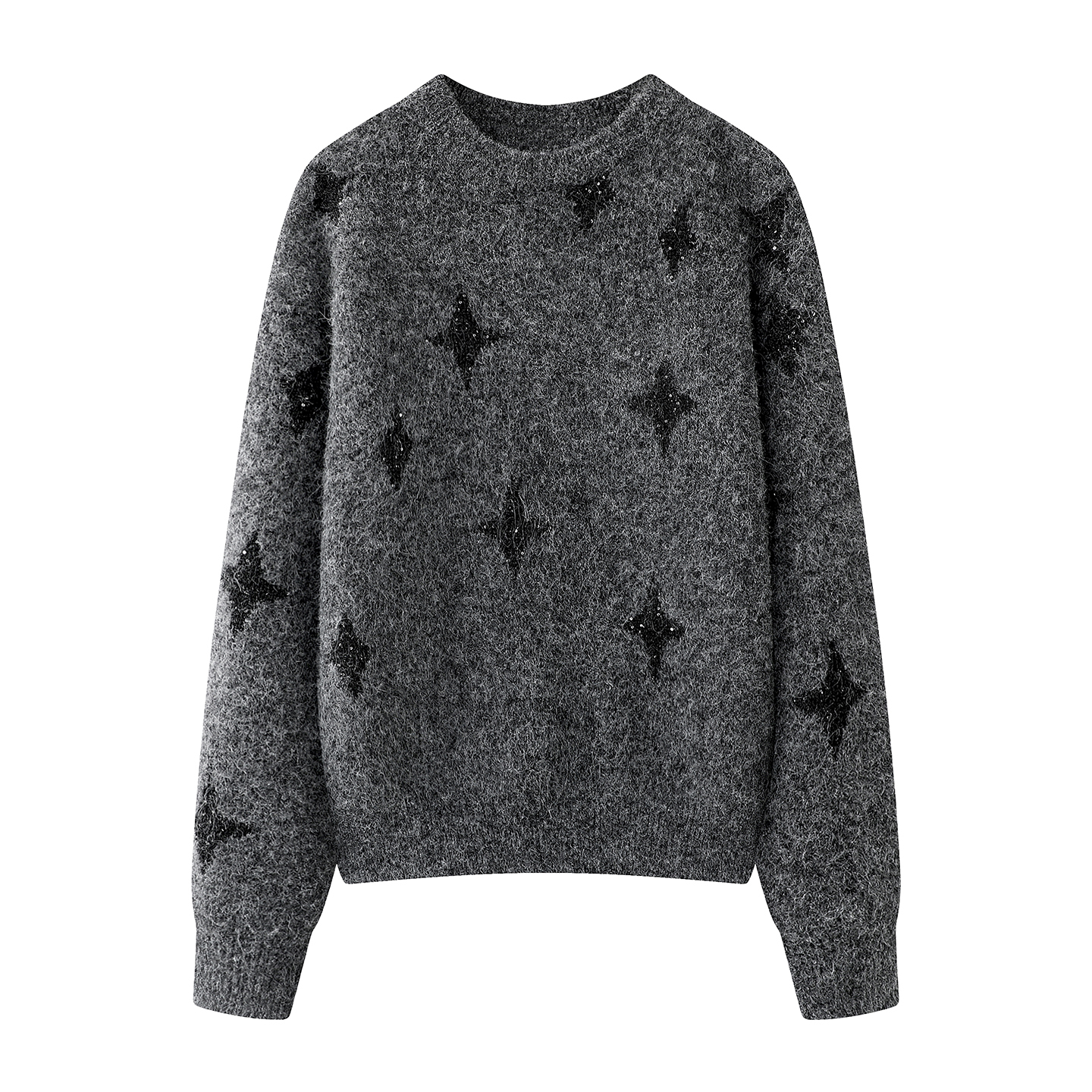 影系の高级感慵懒风星星亮片针织衫女2025秋冬季新款宽松显瘦毛衣