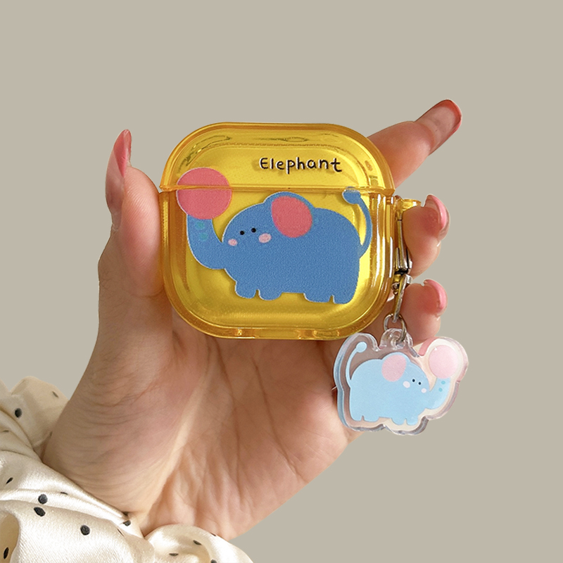 粉鼻蓝色小象airpods4保护套