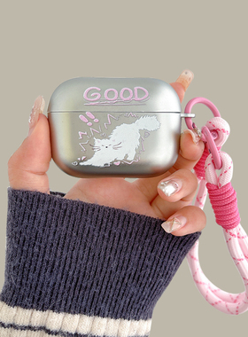 白色猫咪airpodspro3保护套适用苹果蓝牙耳机壳2代银色3代硅胶pro2趣味卡通可爱男女第二代套4代防摔新款萌系