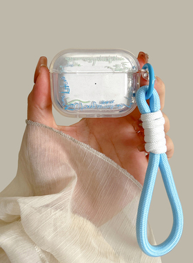 简约围边英文airpods4保护套适用苹果蓝牙耳机壳2代透明3代硅胶pro3小众创意个性airpodspro第二代防摔新款软