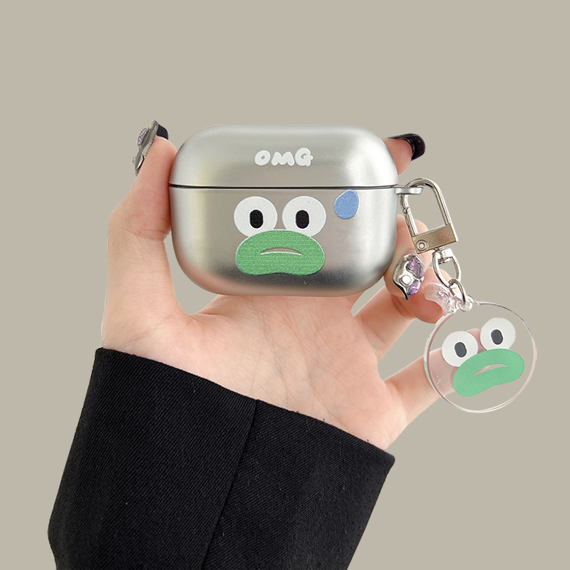 搞怪绿嘴表情airpodspro2保护套适用苹果蓝牙耳机壳2代银色3代硅胶pro恶搞创意男女第二代套4代防摔新款小众1
