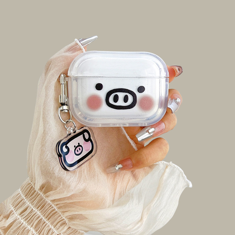 可爱腮红猪脸表情airpodspro2保护套适用苹果蓝牙耳机壳2