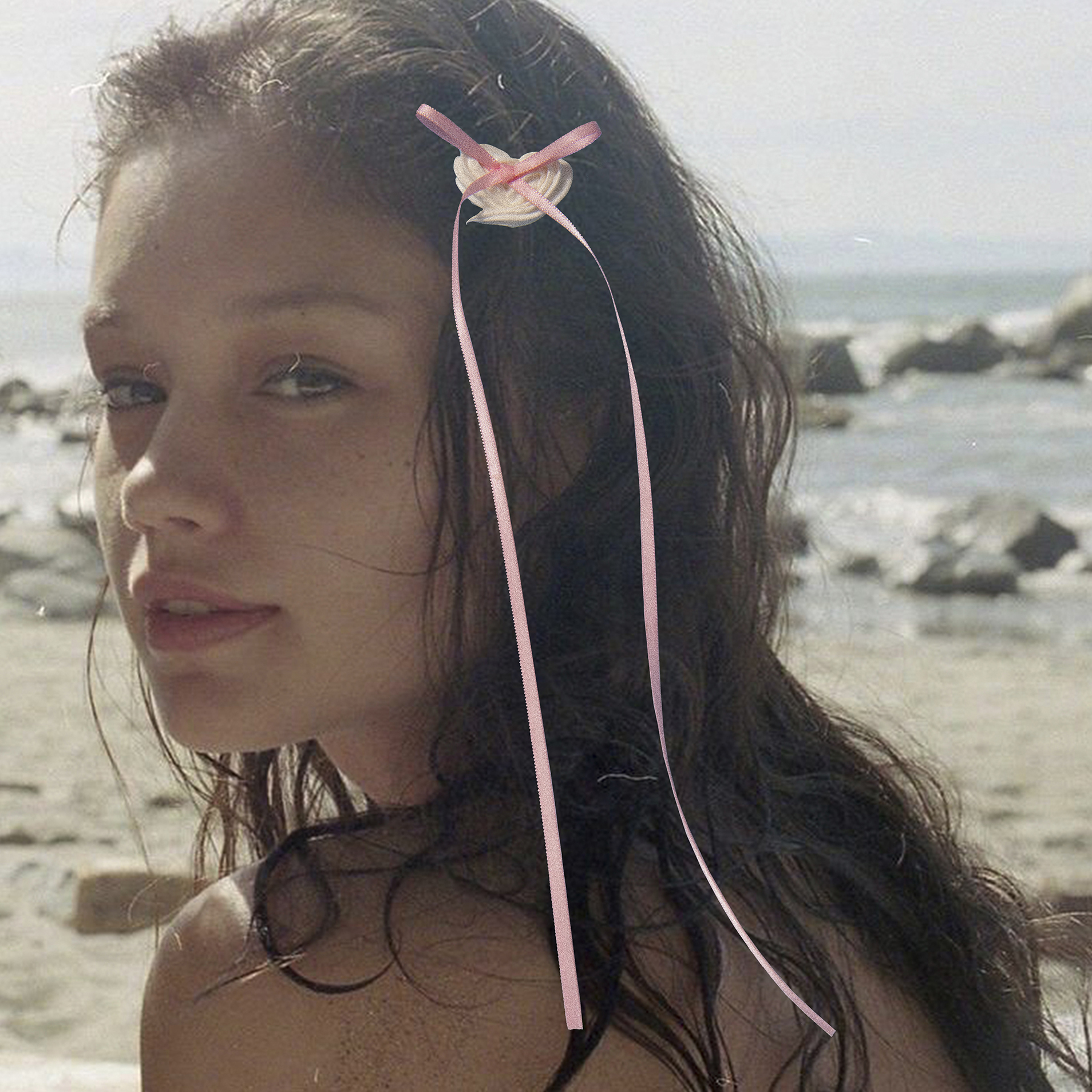 Okkkkbang芭蕾风粉色蝴蝶结耳钉