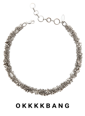 Okkkkbang原创金属编织繁花项链