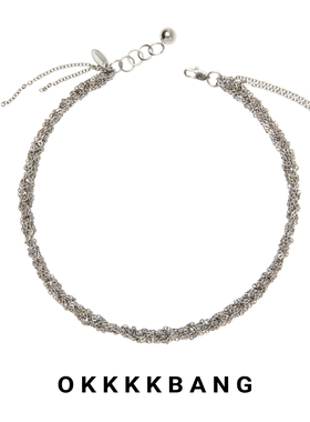 Okkkkbang极简手工编织钛钢项链