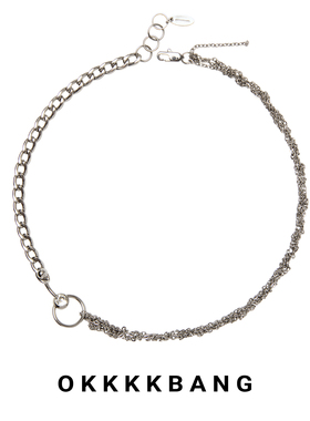 Okkkkbang锆石不规则编织锁骨链