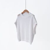 欧美跨境新款 休闲圆领针织镂空海滩度假沙滩比基尼泳衣外搭罩衫 女