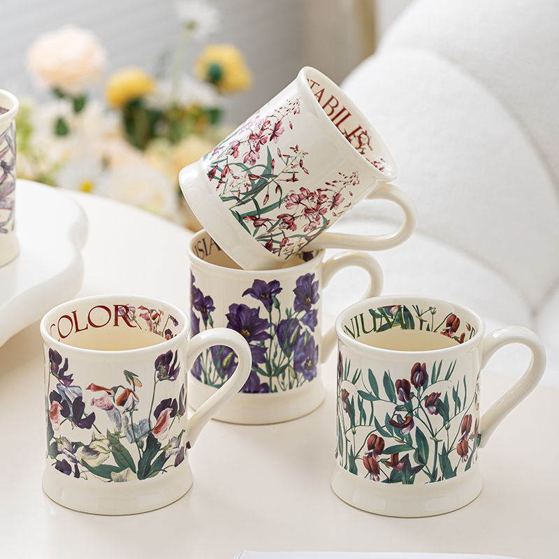 法式高颜值马克杯情侣杯一对设计感杯子家用女生水杯早餐杯办公室