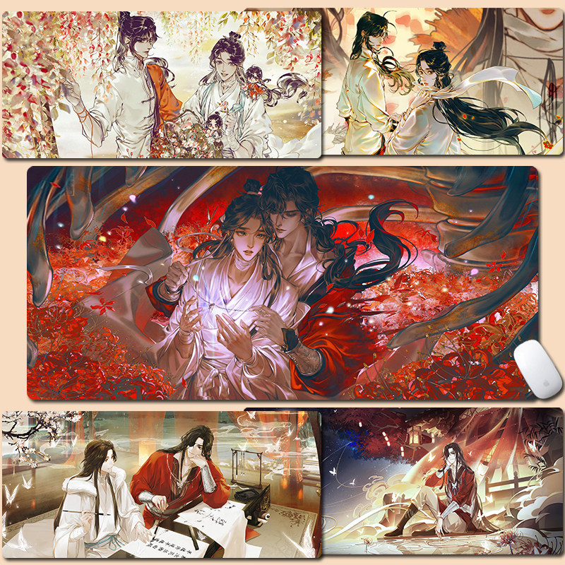 天官赐福鼠标垫超大谢怜花城耽美学生写字办公动漫锁边定制书桌垫