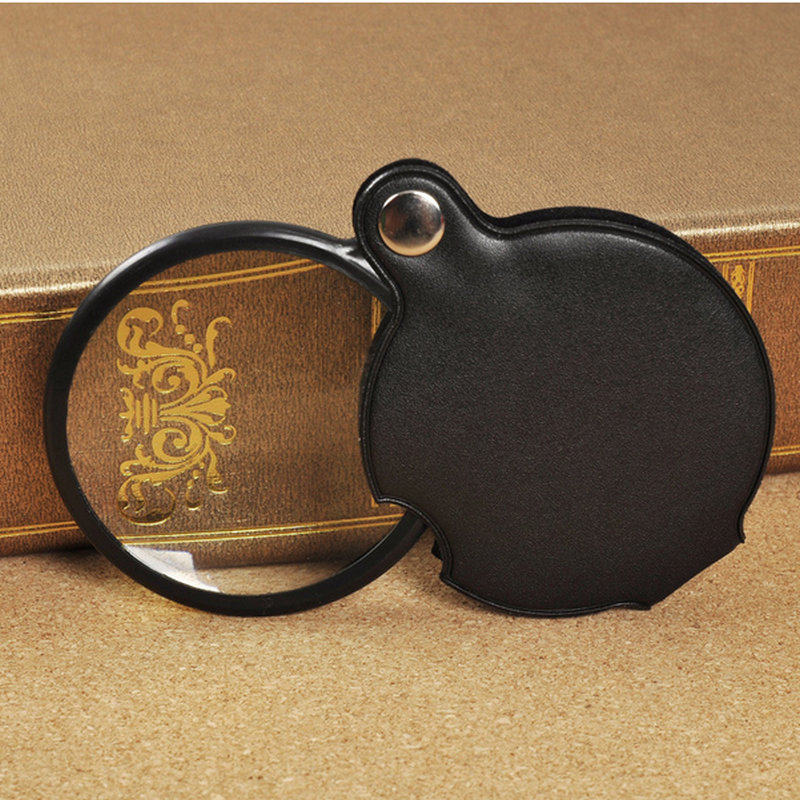 折叠式袖珍放大镜玻璃镜片迷你口袋式便携8倍老人阅读手持扩大镜