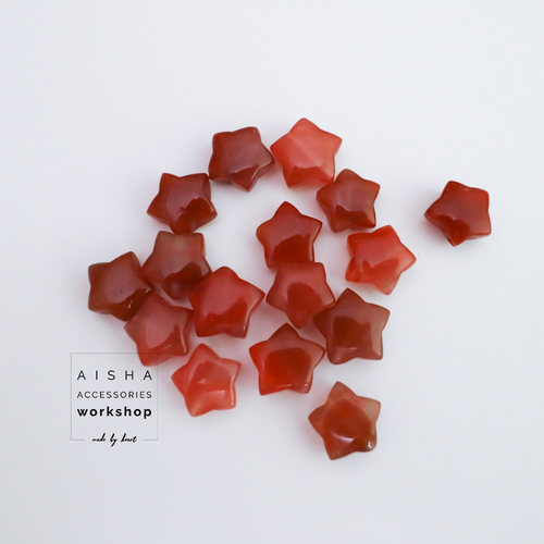 南红玛瑙冰飘立体五角星珠DIY手工串珠材料配件