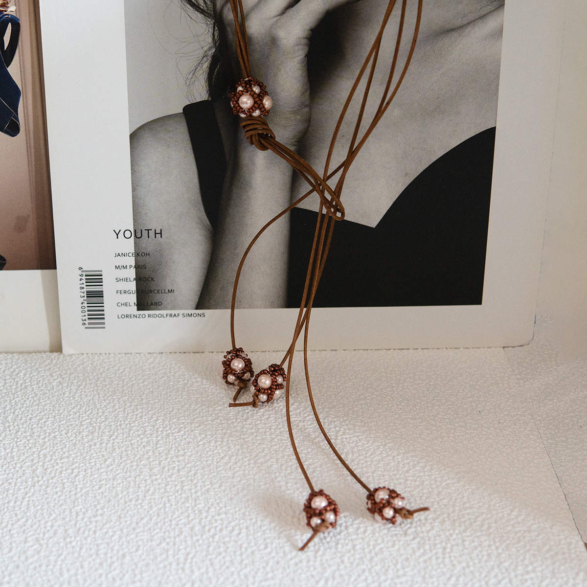 N27视频教学皮绳吊坠项链毛衣链串珠DIY材料包手工礼物饰品团建