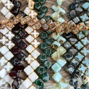 捷克珠进口玻璃珠Silky Beads双孔正菱形珠特别色DIY手工饰品散珠