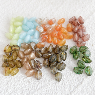 玻璃梨形珠杨桃珠三角珠捷克珠40色DIY手工串珠饰品配件