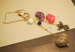 一粒沙串珠 S113爱心包挂 钥匙扣材料包  miyuki DB古董珠 串珠DI