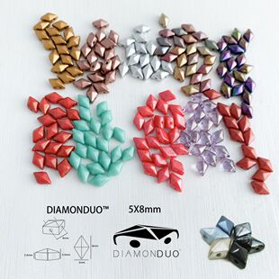 捷克珠双孔菱形钻石珠DiamonDuo10个玻璃珠DIY手工饰品材料