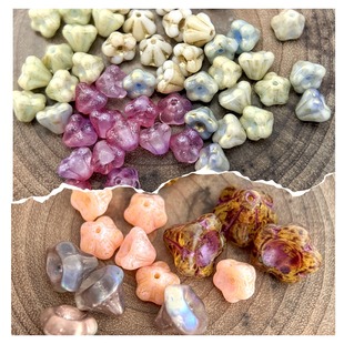 捷克珠玻璃珠多尺寸26色直孔铃兰花朵珠捷克进口DIY手工配件散珠