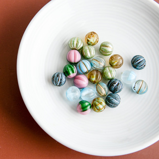 捷克珠玻璃珠南瓜珠6mm 8mm多尺寸多色DIY手工饰品材料配件散珠