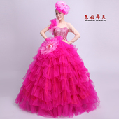 舞台服装 舞蹈演出服装 现代舞 开场舞演出服大摆裙服装 2021春新款